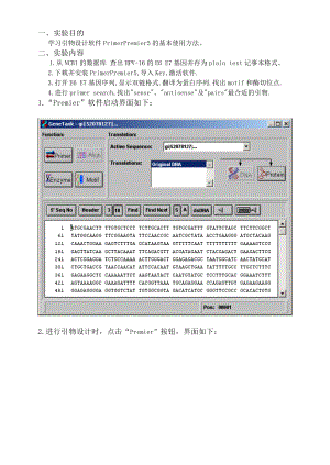 PCR引物设计实验.doc