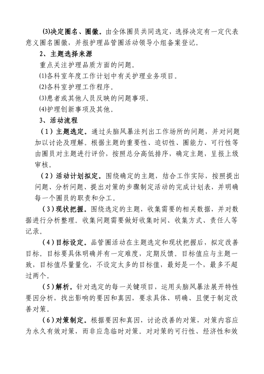 护理品管圈活动实施方案.doc_第2页