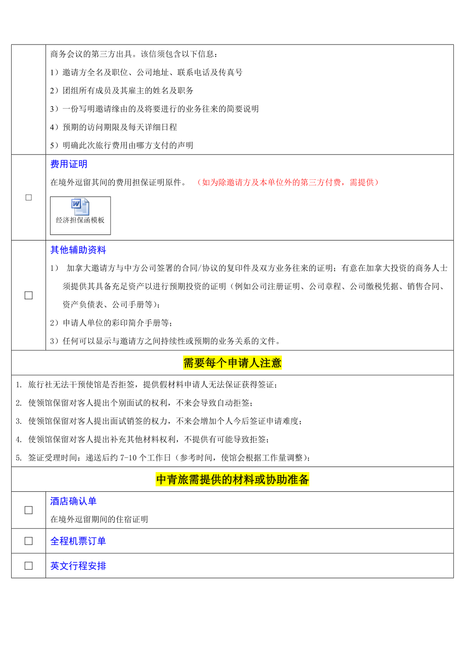 加拿大商务签证申请所需材料一览表.doc_第3页