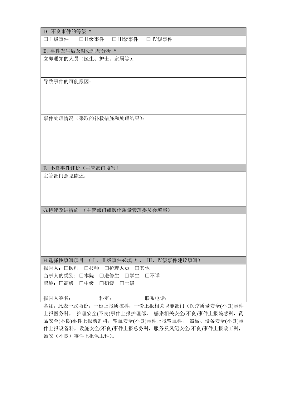 医疗安全不良事件报告表.doc_第2页