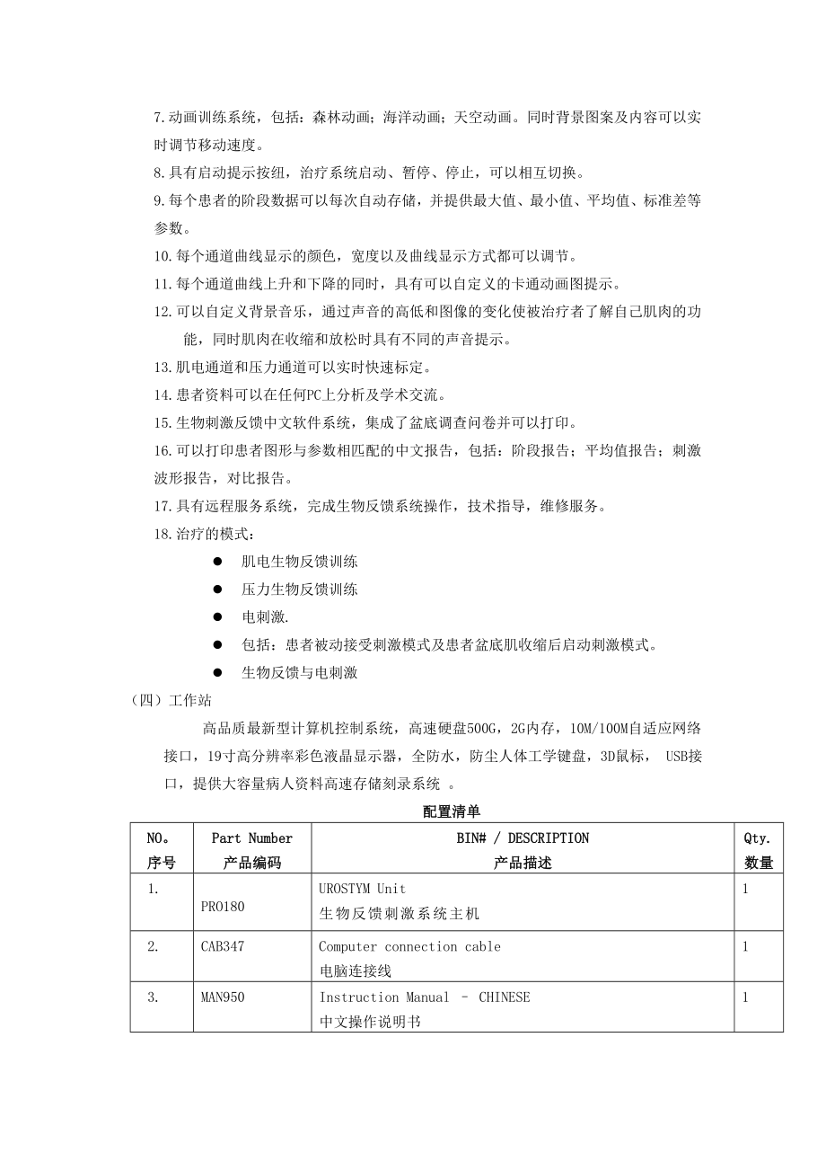 生物反馈电刺激仪（盆底康复治疗仪）进口设备 1台技术参数....doc_第2页