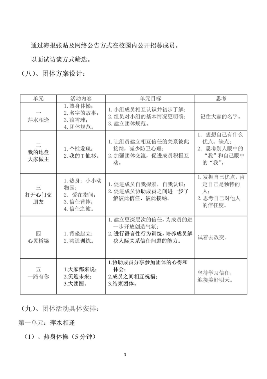 团体心理咨询辅导方案——人际交往信任提升方案.doc_第3页