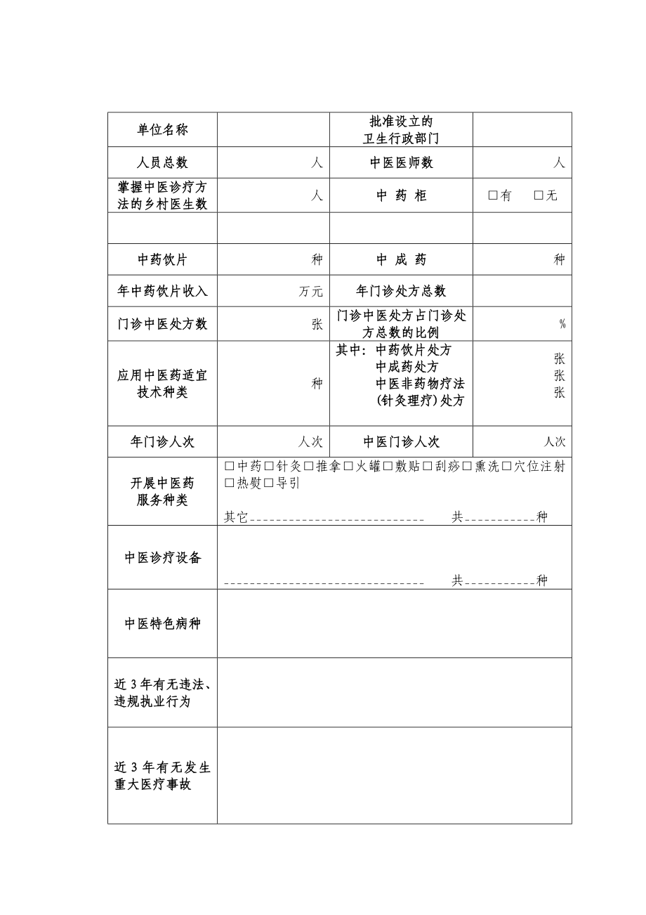 中医药特色村卫生室建设项目申报表.doc_第2页