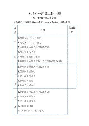 护理工作计划 .doc