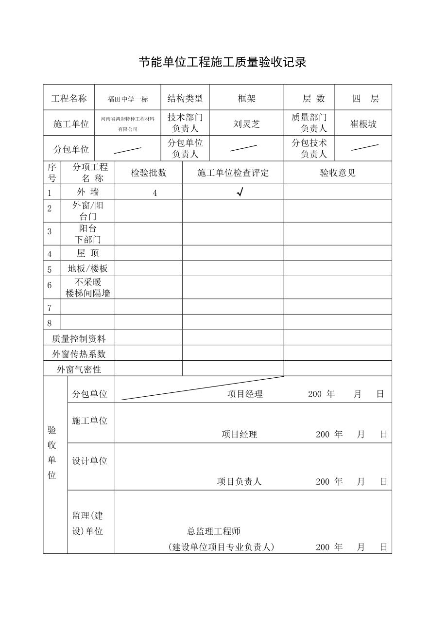 外墙保温分部分项检验批.doc_第1页