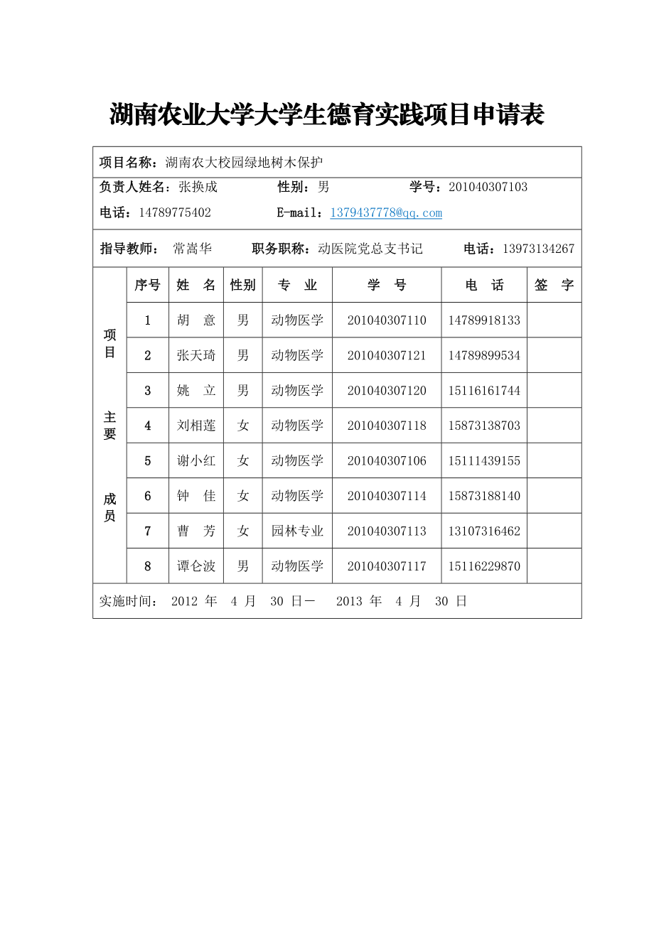 湖南农大校园绿地树木保护项目申报书.doc_第2页