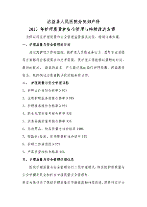 护理质量管理与持续改进方案31771810.doc