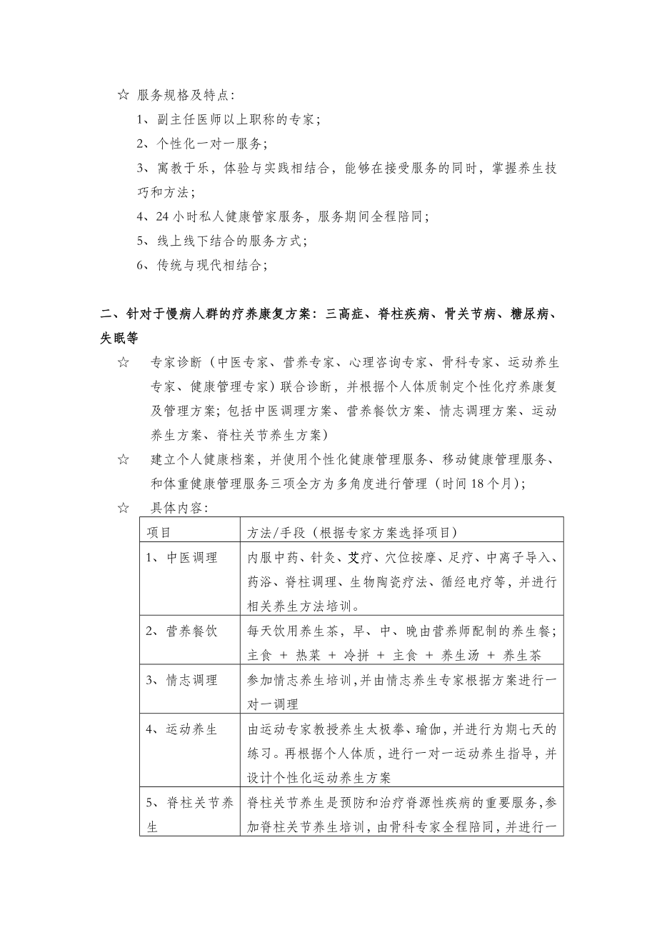 附：私人定制中医疗养(术养)套餐实施方案.doc_第2页