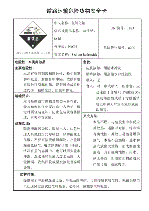 道路运输危险货物安全卡(含un、cn编号)部分.doc