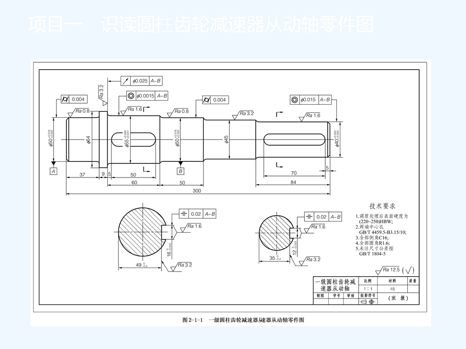 项目一识读圆柱齿轮减速器从动轴零件图课件.ppt_第3页