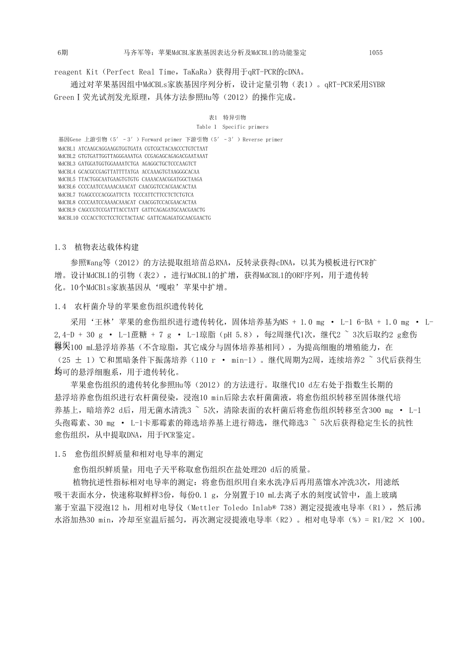 苹果MdCBL家族基因表达分析及MdCBL1的功能鉴定.doc_第3页