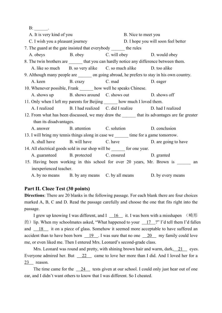 天津高职升本英语2005真题.doc_第2页