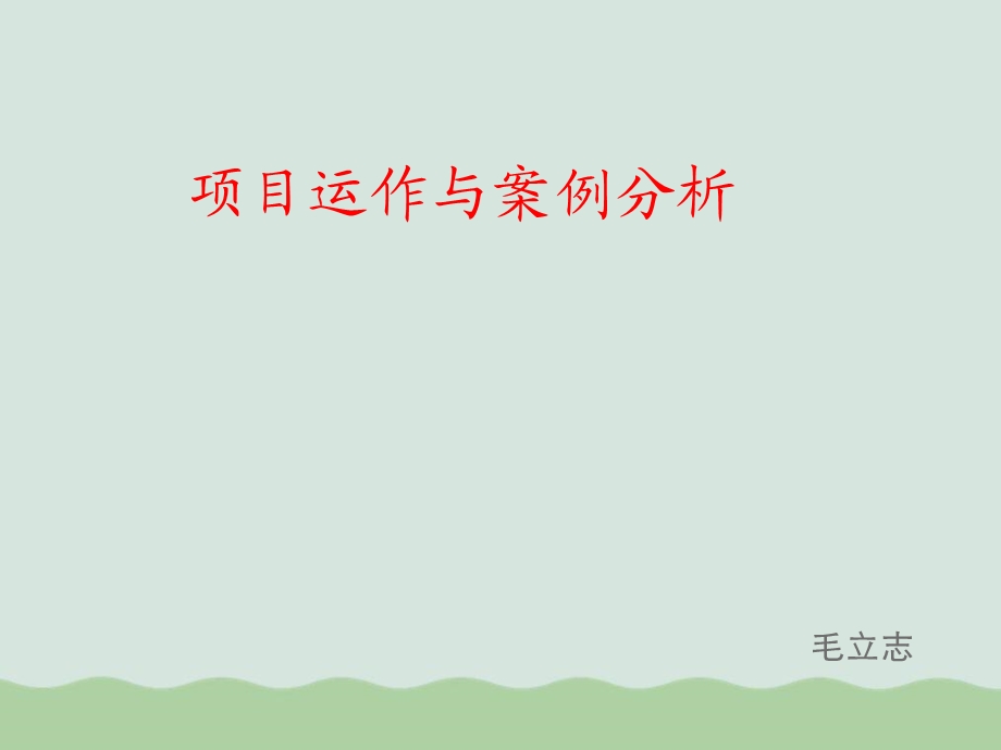 项目运作与案例分析报告课件.ppt_第1页