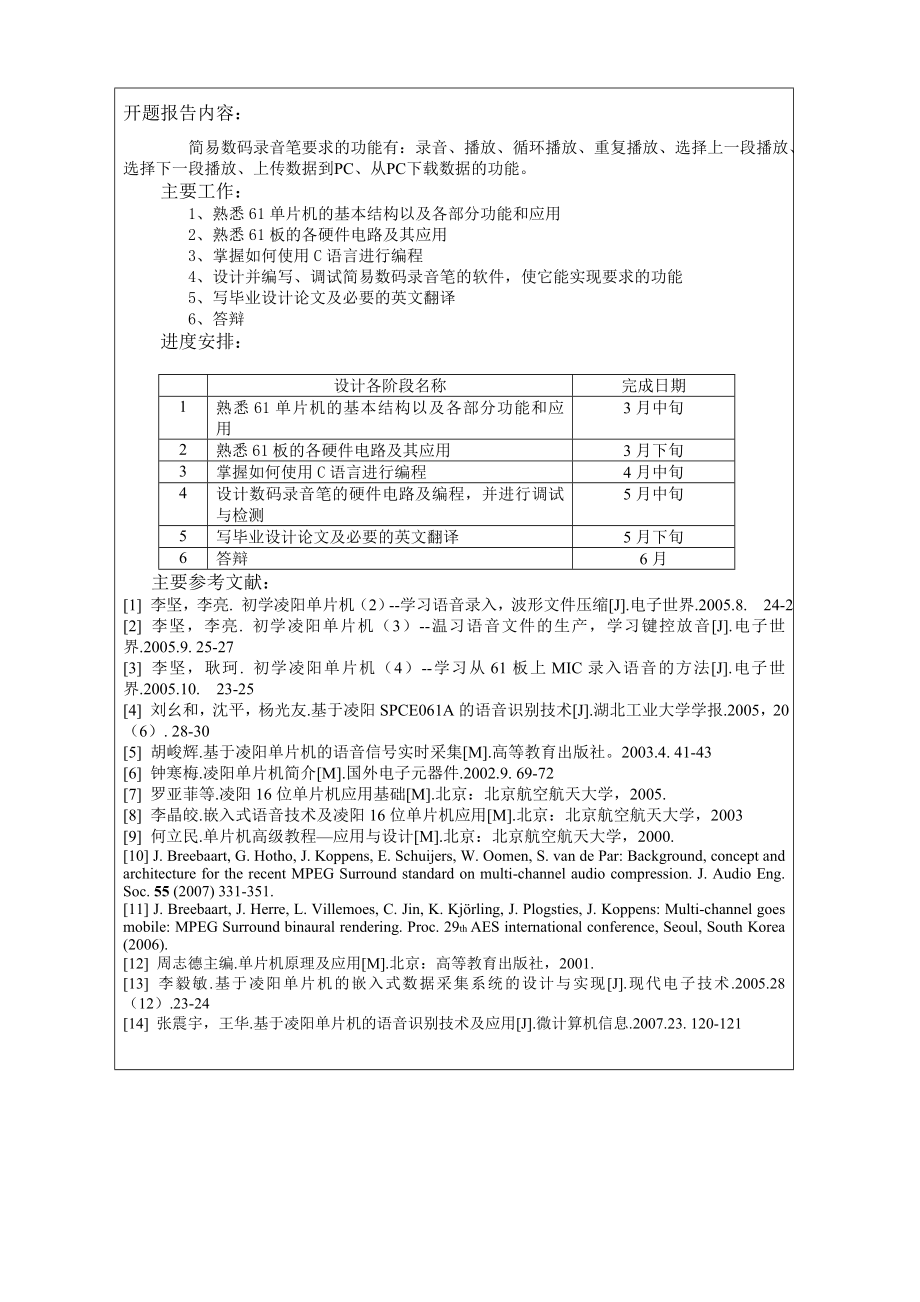 简易数码录音笔的设计开题报告.doc_第2页