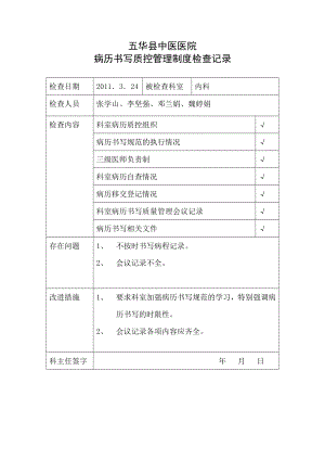 病历书写质控管理制度检查记录3532.doc