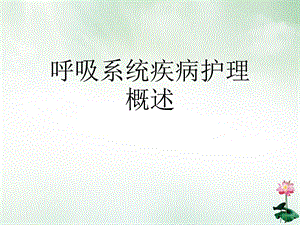 呼吸系统疾病护理概述课件.ppt