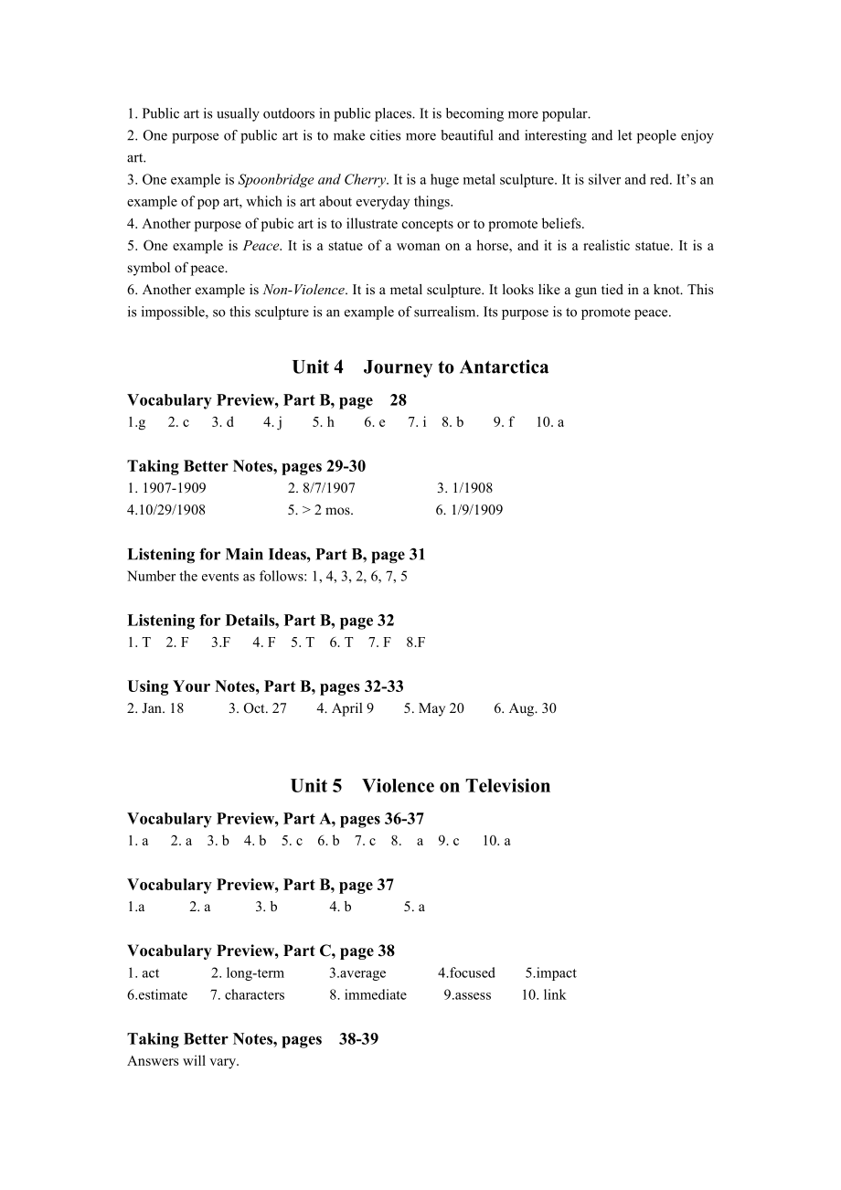 朗文英语听说教程Student Book Answer Keys 朗文英语听说教程第一册答案.doc_第3页