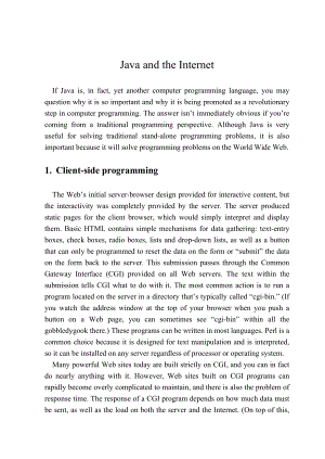 外文文献及翻译：Java and the Internet.doc