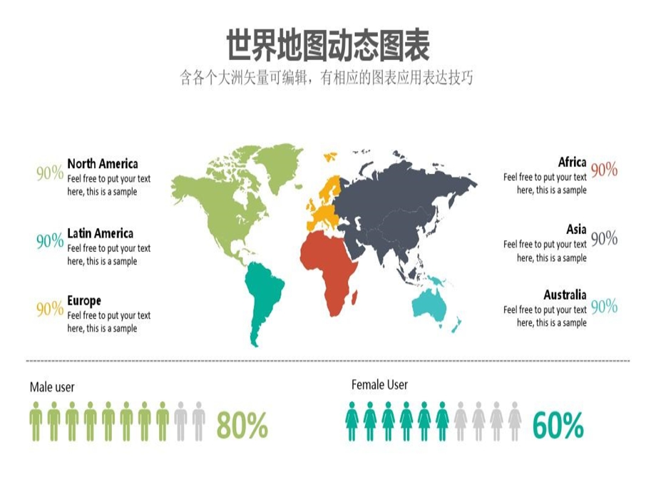 原创动态世界地图矢量可编辑地图PPT模板课件.ppt_第2页