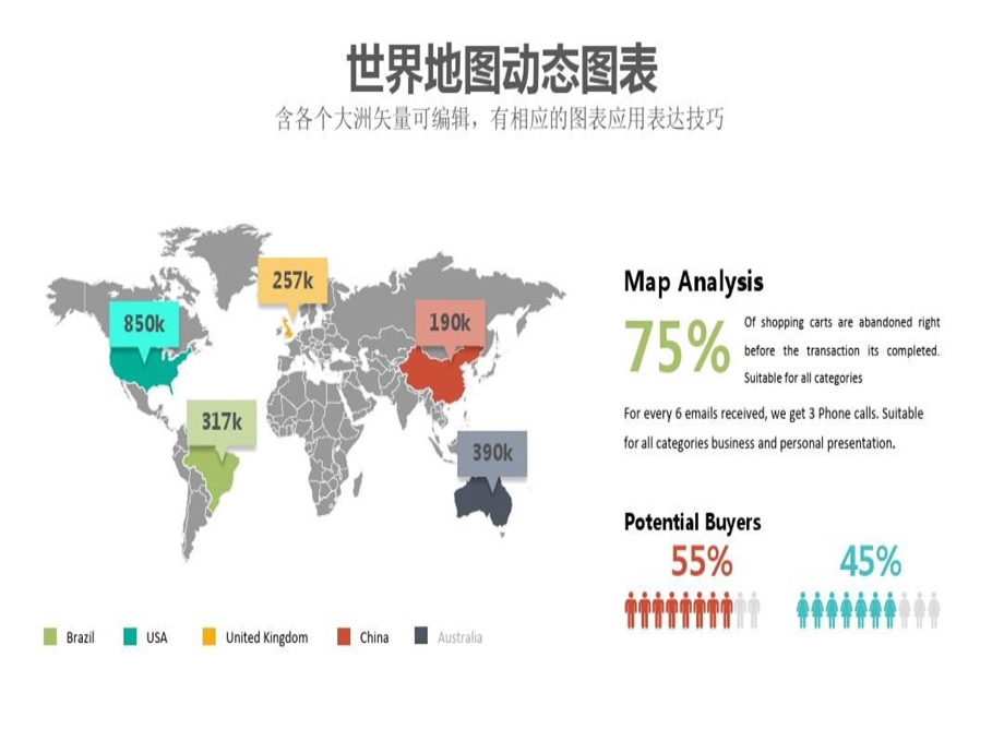 原创动态世界地图矢量可编辑地图PPT模板课件.ppt_第3页