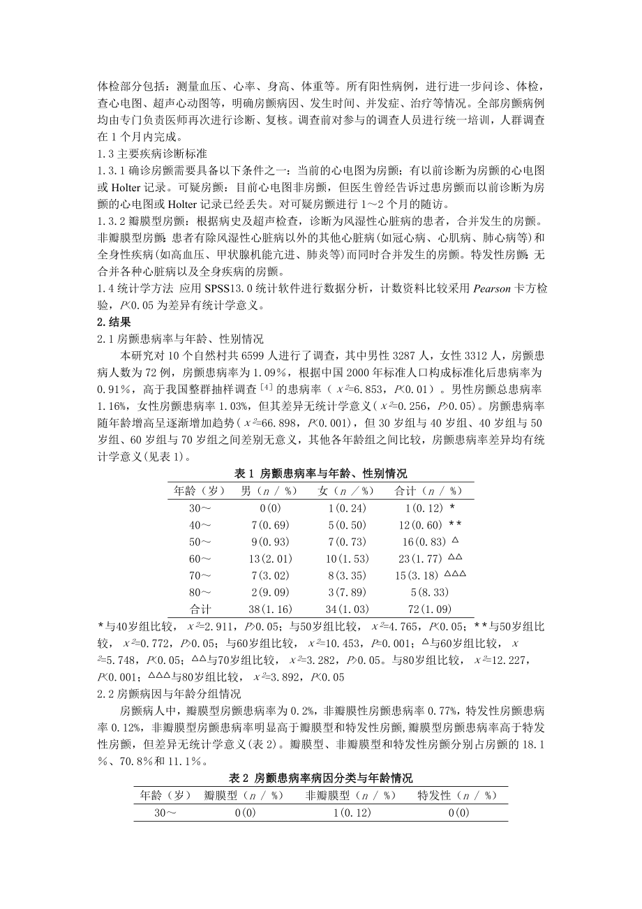 冀南山区房颤流行病学研究.doc_第2页