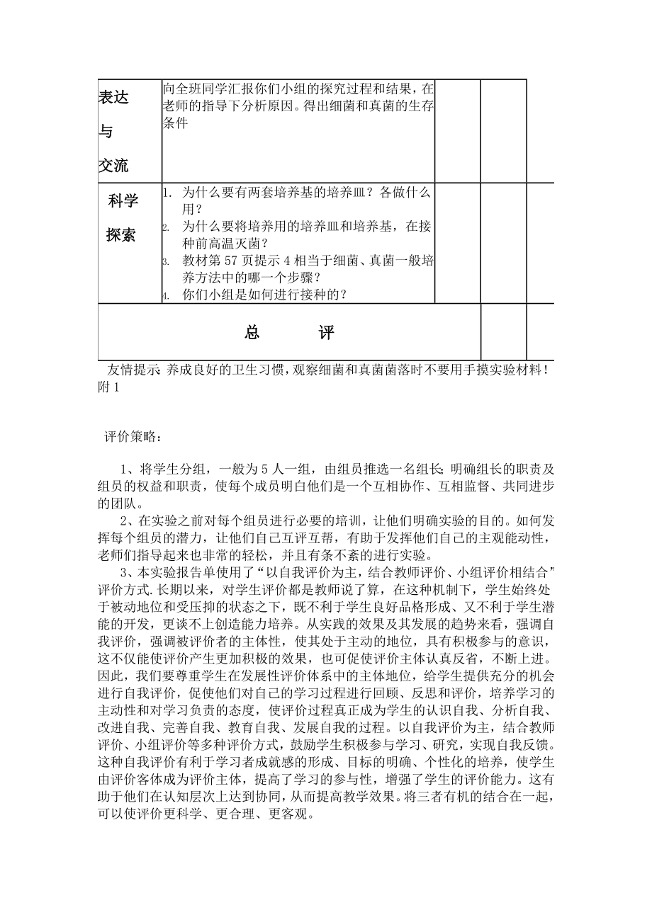 检测不同环境中的细菌和真菌实验报告单.doc_第2页