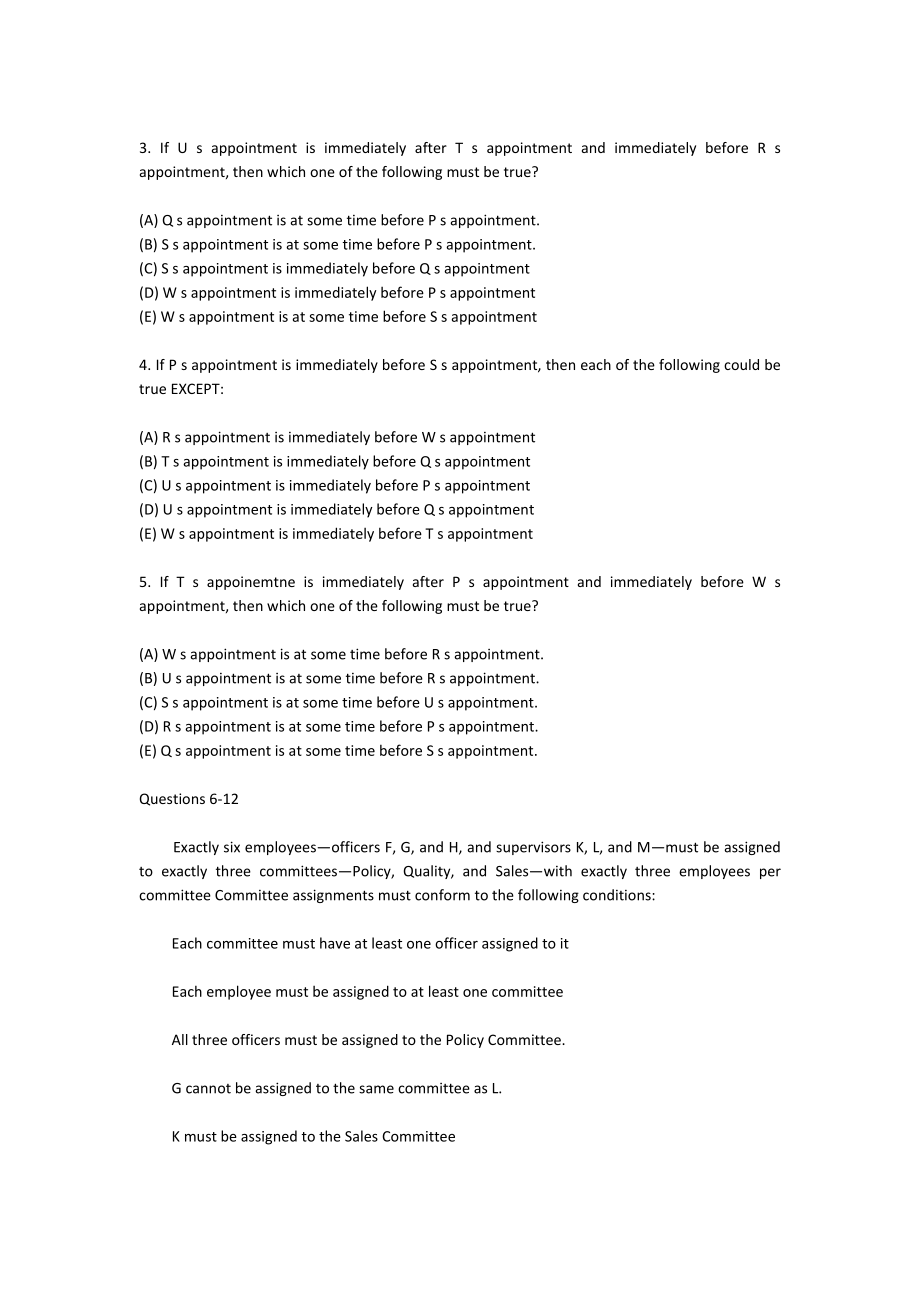 LSAT考试全真试题五 含答案（4部分） .doc_第2页