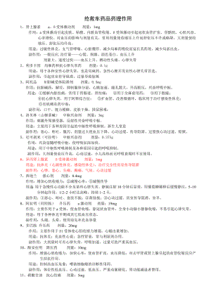 抢救车药品药理作用acsx.doc