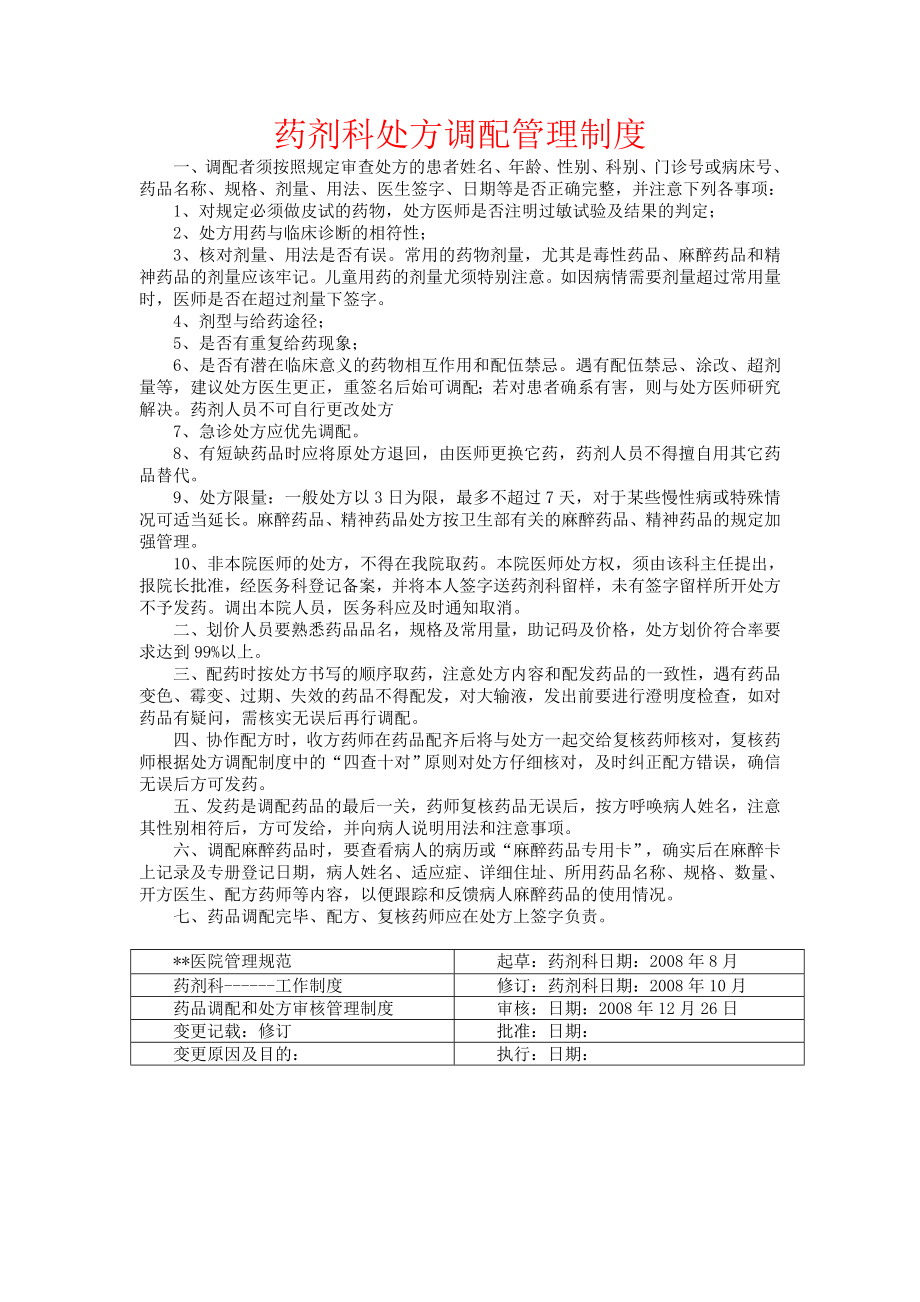 药剂科处方调配管理制度.doc_第1页