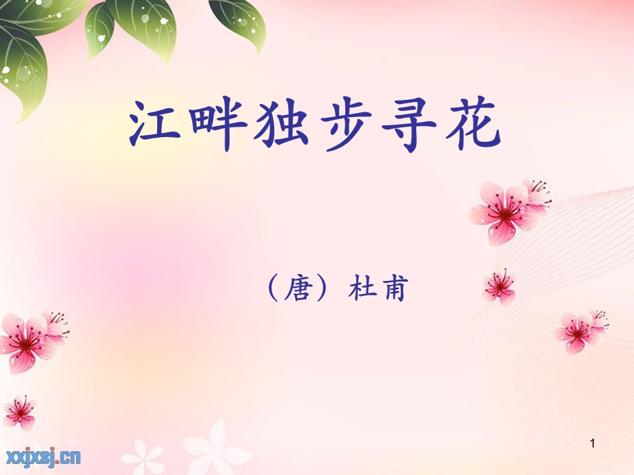 古诗《江畔独步寻花》课件.ppt_第1页