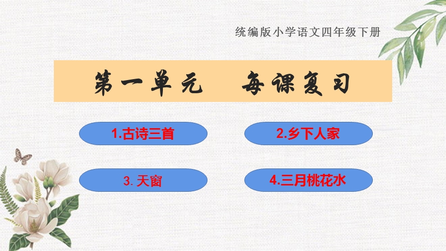 四下语文第一单元课堂教学、精品复习ppt课件(统编版).pptx_第1页