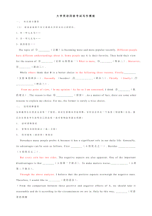 大学英语四级考试写作模板1.doc