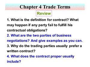 国际贸易实务双语教程(第三版)Chapter 4 Trade Terms课件.ppt