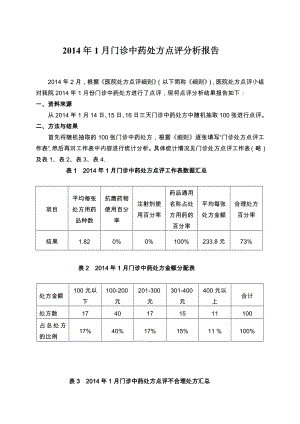 1月门诊中药处方点评分析报告.doc