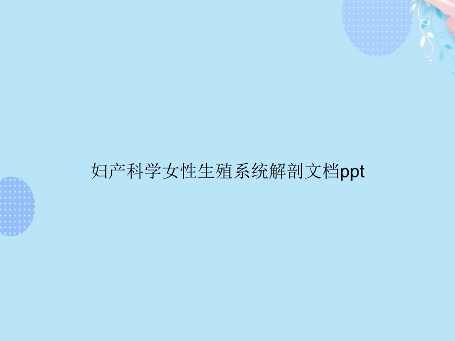 妇产科学女性生殖系统解剖PPT资料(完整版)课件.ppt_第1页