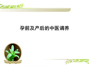 孕前及产后的中医调养ppt课件.ppt