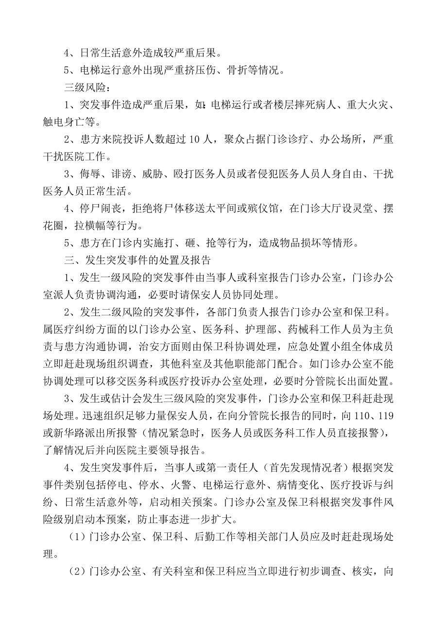 XXXX医院门诊突发事件预警机制及处理预案.doc_第2页