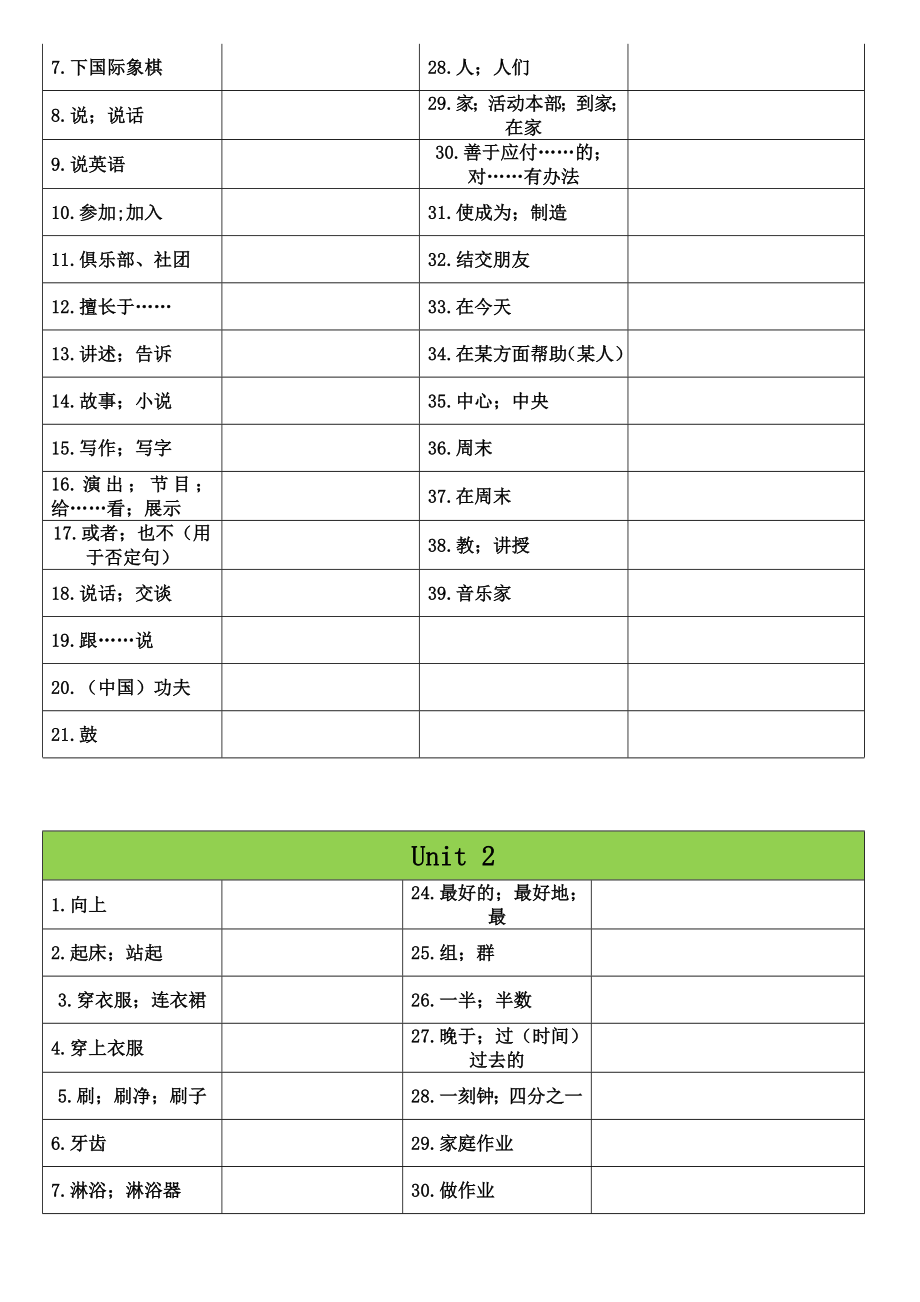 精品新人教版英语七级下册单词听写表.doc_第2页