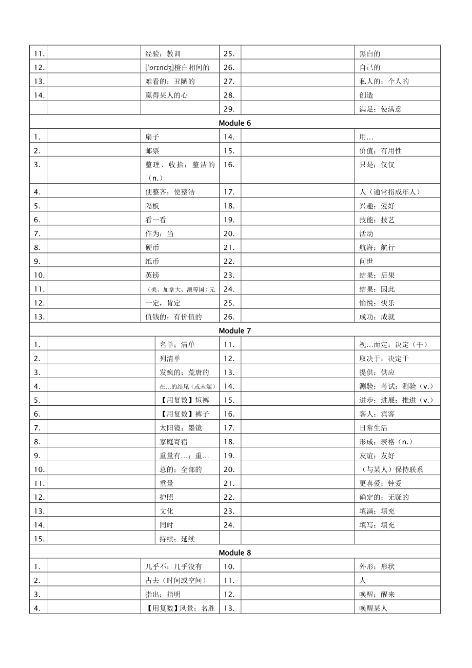 外研版英语(新版)八级下册单词表(听写版).doc_第3页