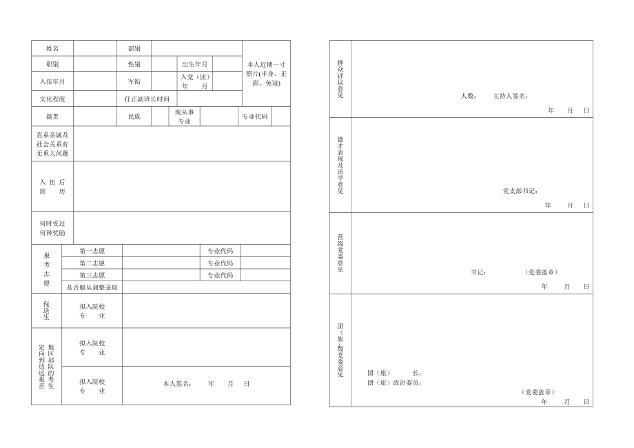 士兵考生登记表里.doc_第1页