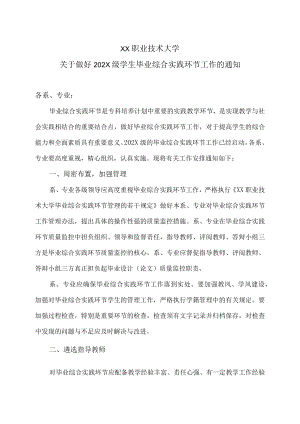 XX职业技术大学关于做好202X级学生毕业综合实践环节工作的通知.docx