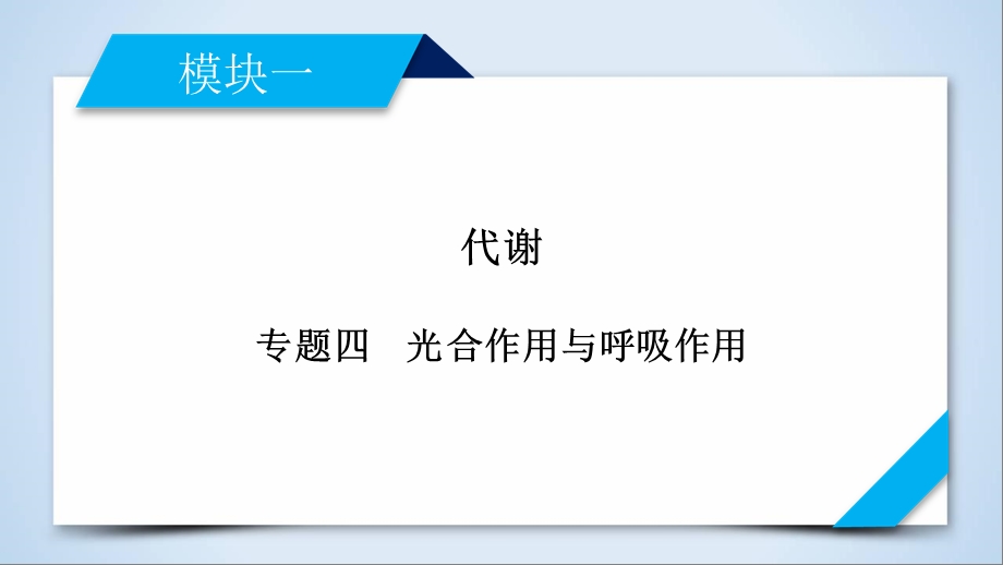 模块一 专题四 光合作用与呼吸作用衡中2020版二轮复习 生物课件优质课公开课评优课.ppt_第1页