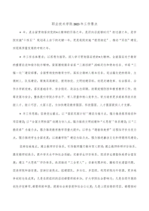 职业技术学院2023年工作要点.docx