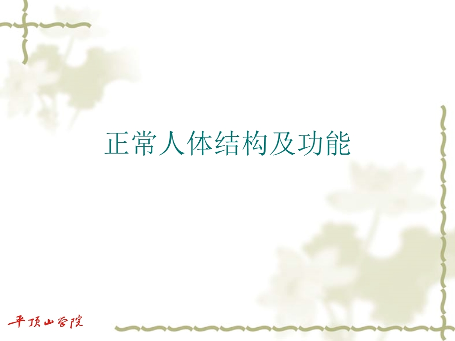 正常人体结构及功能课件.ppt_第1页