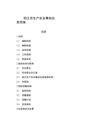 阳江市生产安全事故应急预案.docx
