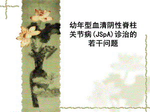 幼年型血清阴性脊柱关节病(JSpA)诊治的问题课件.ppt