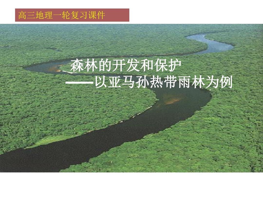 森林的开发和保护以亚马孙热带雨林为例一轮复习课件.ppt_第1页