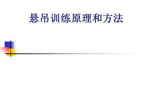 悬吊训练原理和方法培训ppt课件.ppt