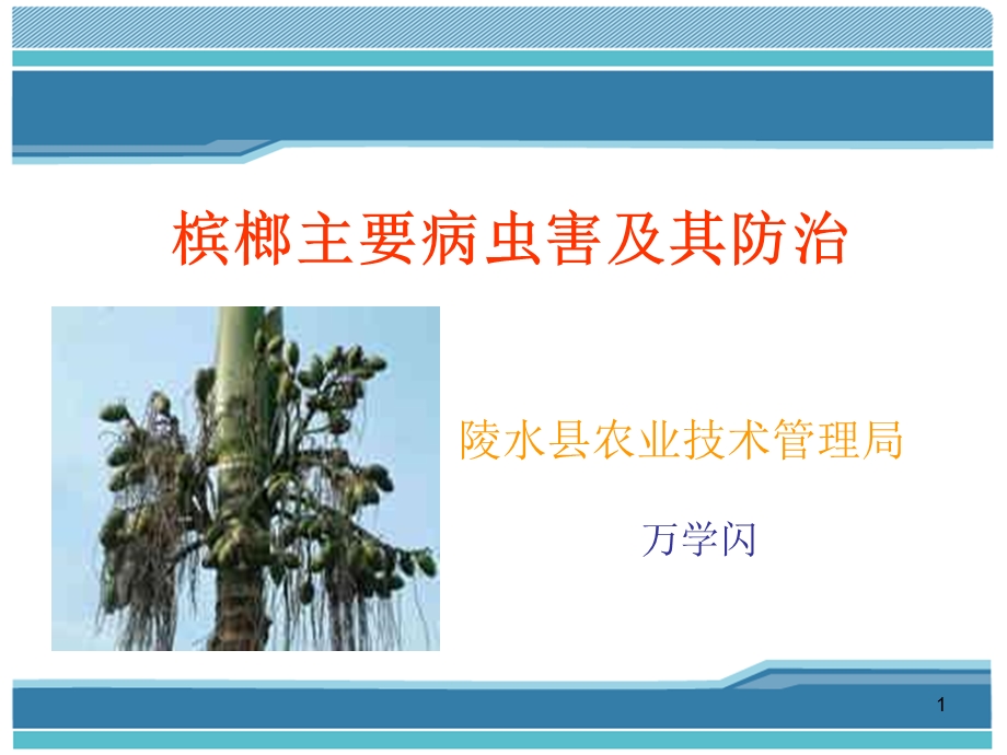 槟榔主要病虫害防治技术PPT精选文档课件.ppt_第1页