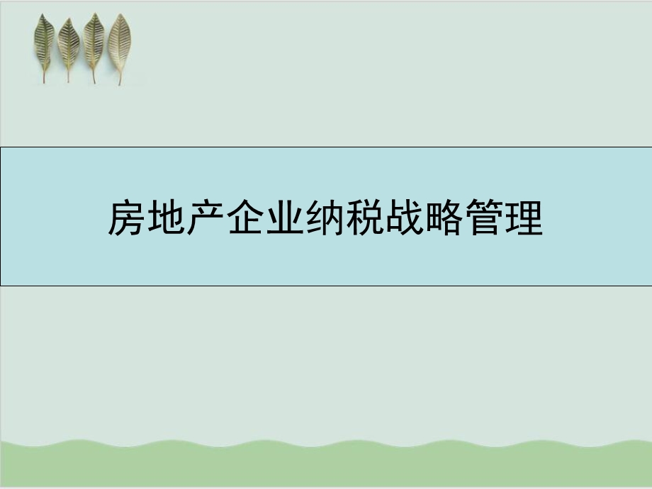 房地产企业纳税战略管理课件.ppt_第1页